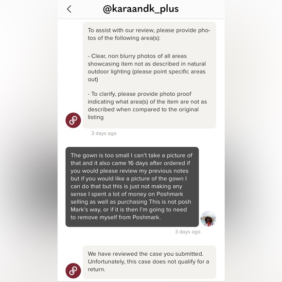 Refund requested Poshmark did not honor their return policy - Picture 5 of 5